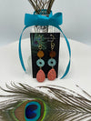 Orange, Blue & Brown Dangly Earrings