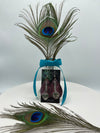 Purple & Black Snake Skin Leather Earrings