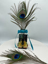 Leather Sunflower Earrings w/ Swarovski Crystals