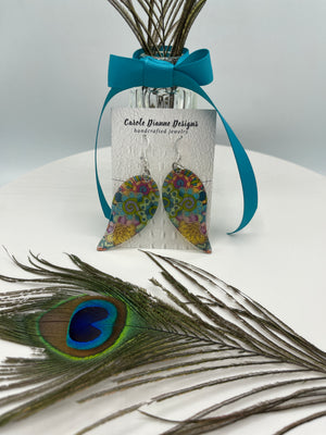 Multi-Colored Paisley Earrings