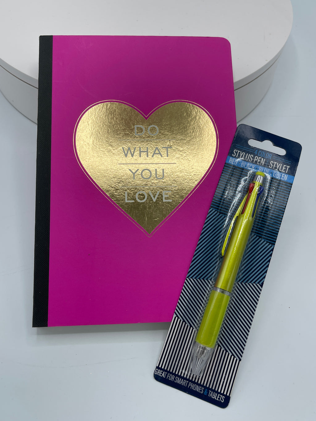 Hot Pink Journal w/ FREE Four Color Gel Pen/Stylus
