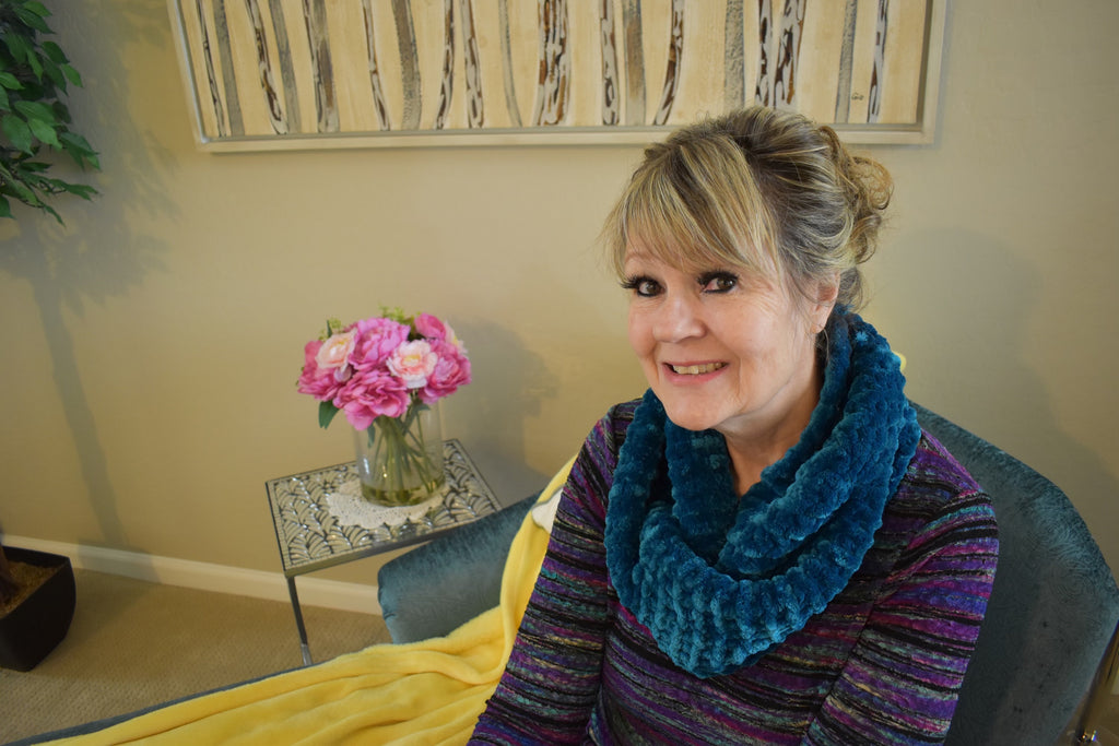Teal Velvet Infinity Scarf