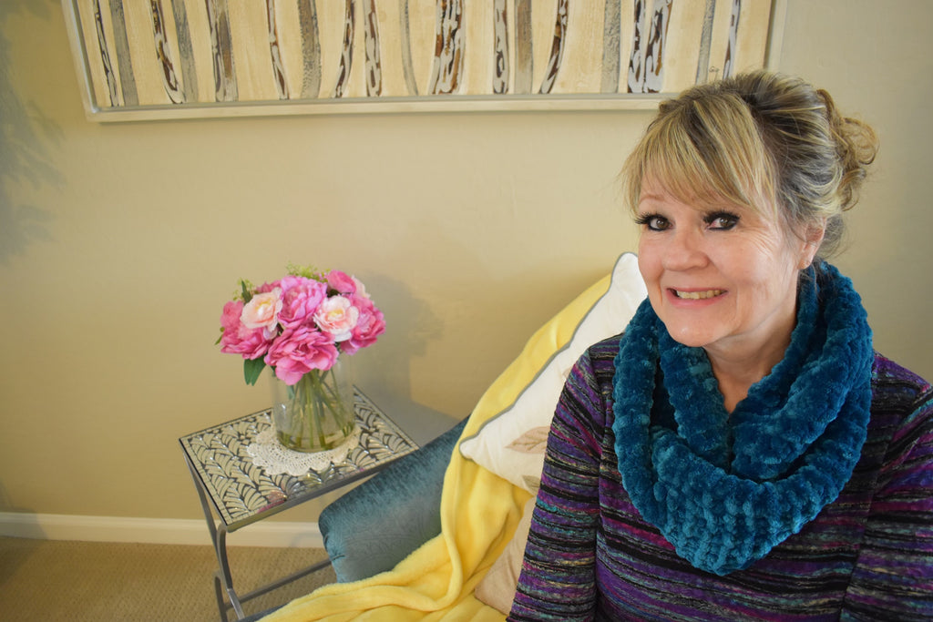 Teal Velvet Infinity Scarf