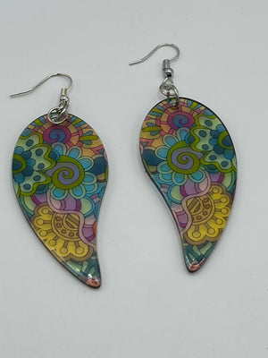 Multi-Colored Paisley Earrings