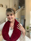 Ruby Red Hand Knitted Velvet Scarf