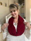 Ruby Red Hand Knitted Velvet Scarf