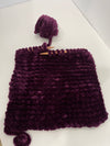 Deep Purple Hand Knitted Velvet Scarf