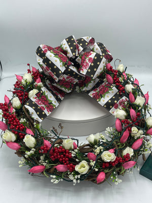 Light Up Floral Grapevine Wreath