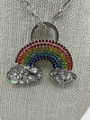 Multi-Colored Rhinestone Pendent & Matching Rhinestone Earrings (Clearance)