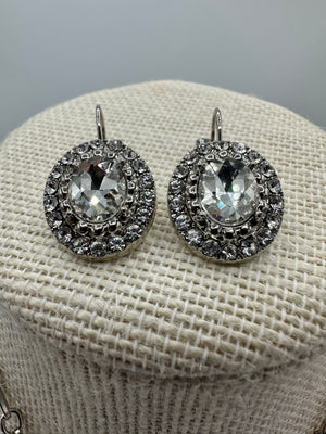 Multi-Colored Rhinestone Pendent & Matching Rhinestone Earrings (Clearance)