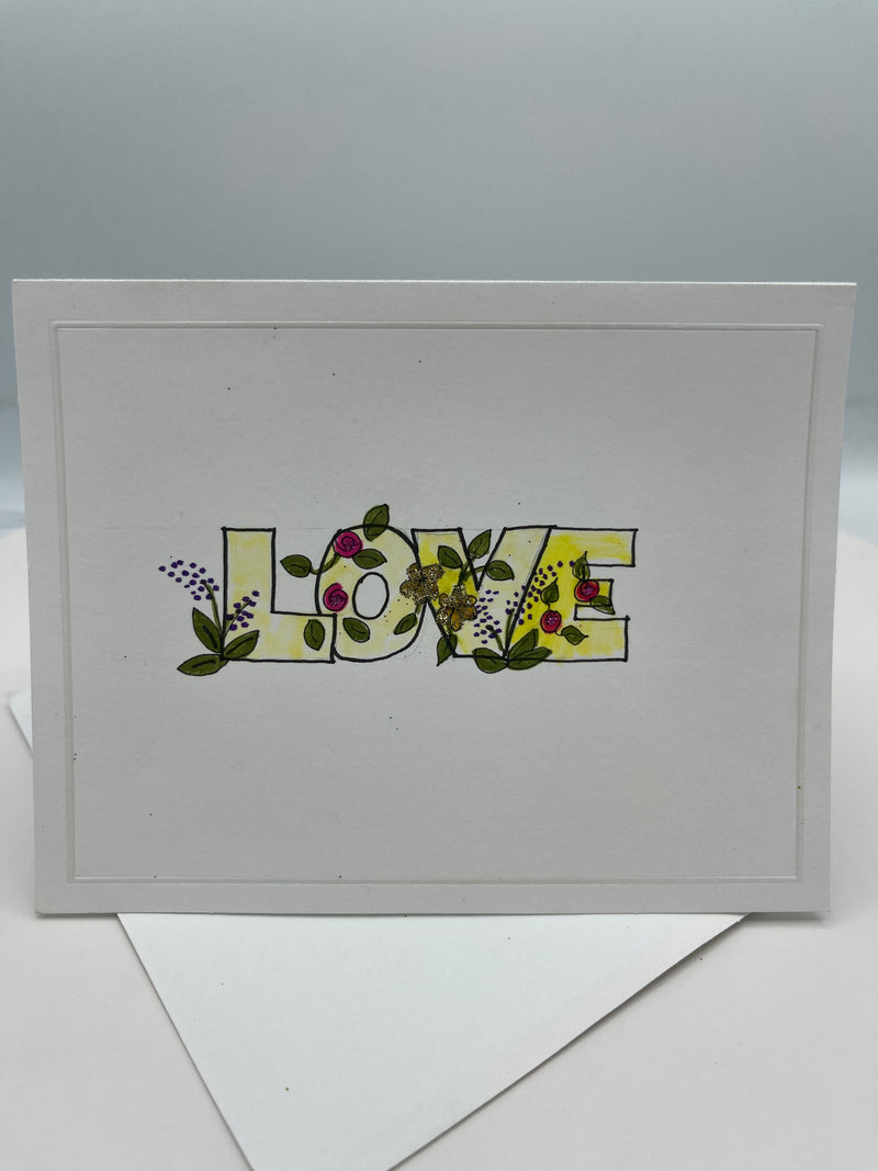 Hand Painted Love Card