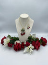 Rhinestone Cherry Pendent & Hypoallergenic Rhinestone Cherry Earrings (Clearance)