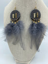 Gray Feather Earrings w/ Hypoallergenic/Nickel Free Wires