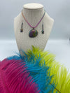 Multi-Colored Metallic Shell Necklace w/ Matching Sea Turtle Earrings (Clearance)