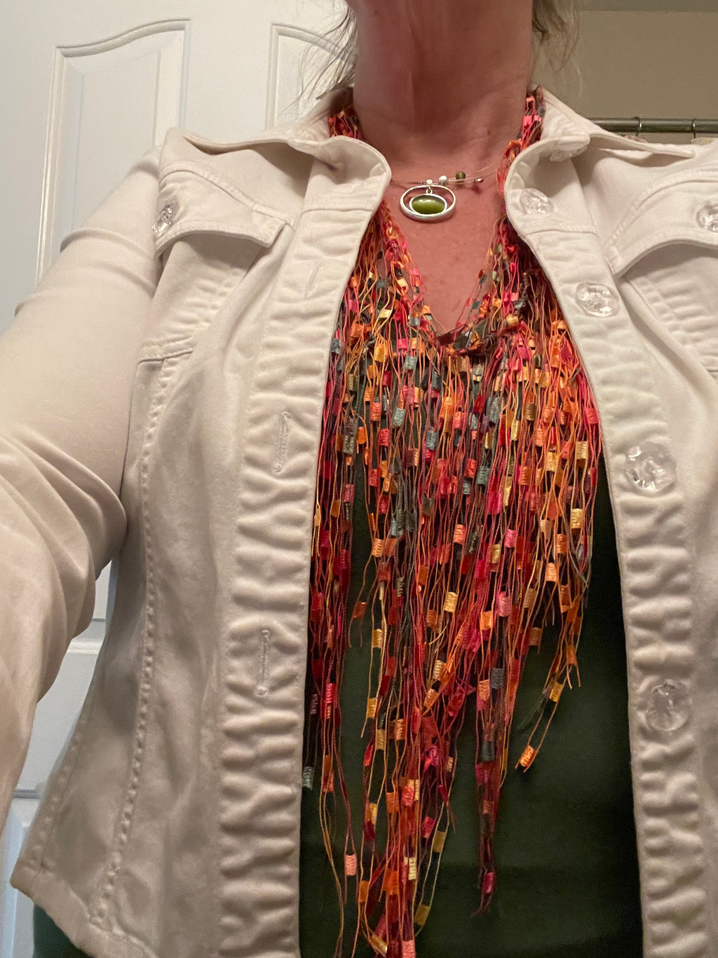 Orange, Coral, Yellow & Green Son-Light Turkish Scarf