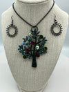 Gorgeous Rhinestone Tree of Life Pendent w/ Matching Earrings (Clearance)