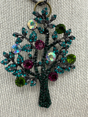 Gorgeous Rhinestone Tree of Life Pendent w/ Matching Earrings (Clearance)