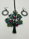 Gorgeous Rhinestone Tree of Life Pendent w/ Matching Earrings (Clearance)
