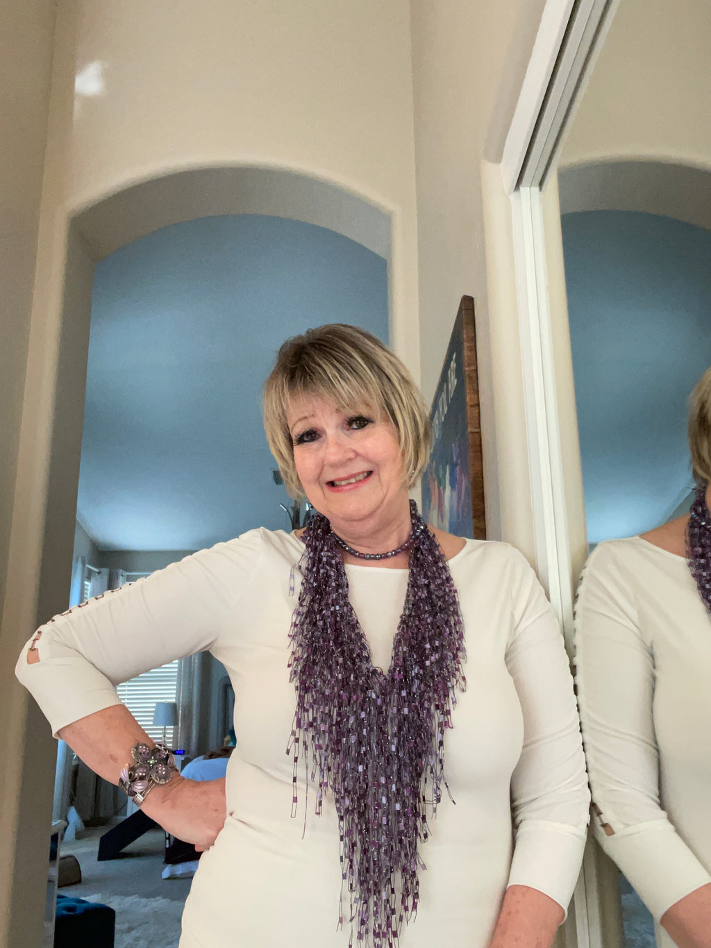 Purple Handmade Turkish Infinity Scarf