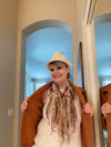 Brown, Gold, Beige & White Rag Time Infinity Scarf