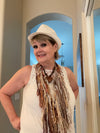 Brown, Gold, Beige & White Rag Time Infinity Scarf