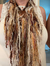 Brown, Gold, Beige & White Rag Time Infinity Scarf