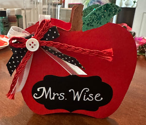 Personalized Wooden Apple Teacher's Gift