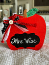 Personalized Wooden Apple Teacher's Gift