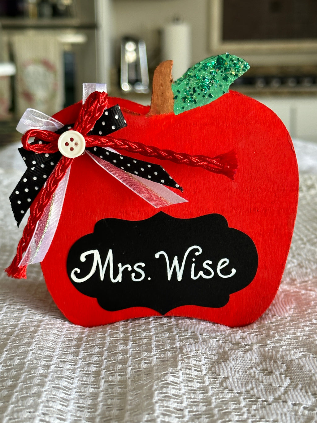 Personalized Wooden Apple Teacher's Gift