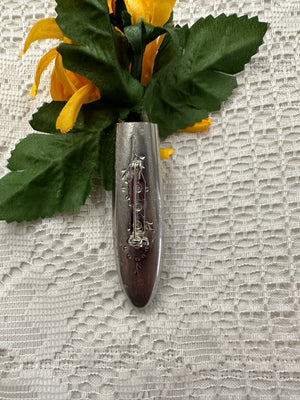 Silver Floral Sunflower Corsage & Pin