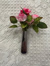 Silver Floral Silk Flower Pink Rose Corsage & Pin
