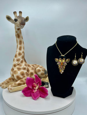 Giraffe Pendant & Earrings (Clearance)