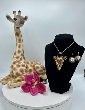 Giraffe Pendant & Earrings (Clearance)