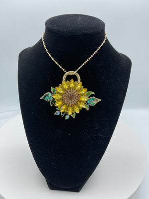 Sunflower Pendent & Matching Earrings