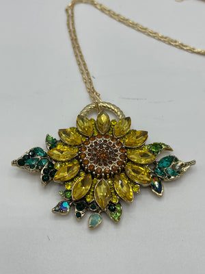 Sunflower Pendent & Matching Earrings