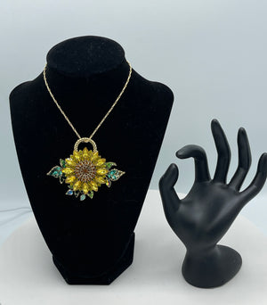 Sunflower Pendent & Matching Earrings