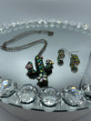 Rhinestone Cactus Pendent & Matching Earring Set