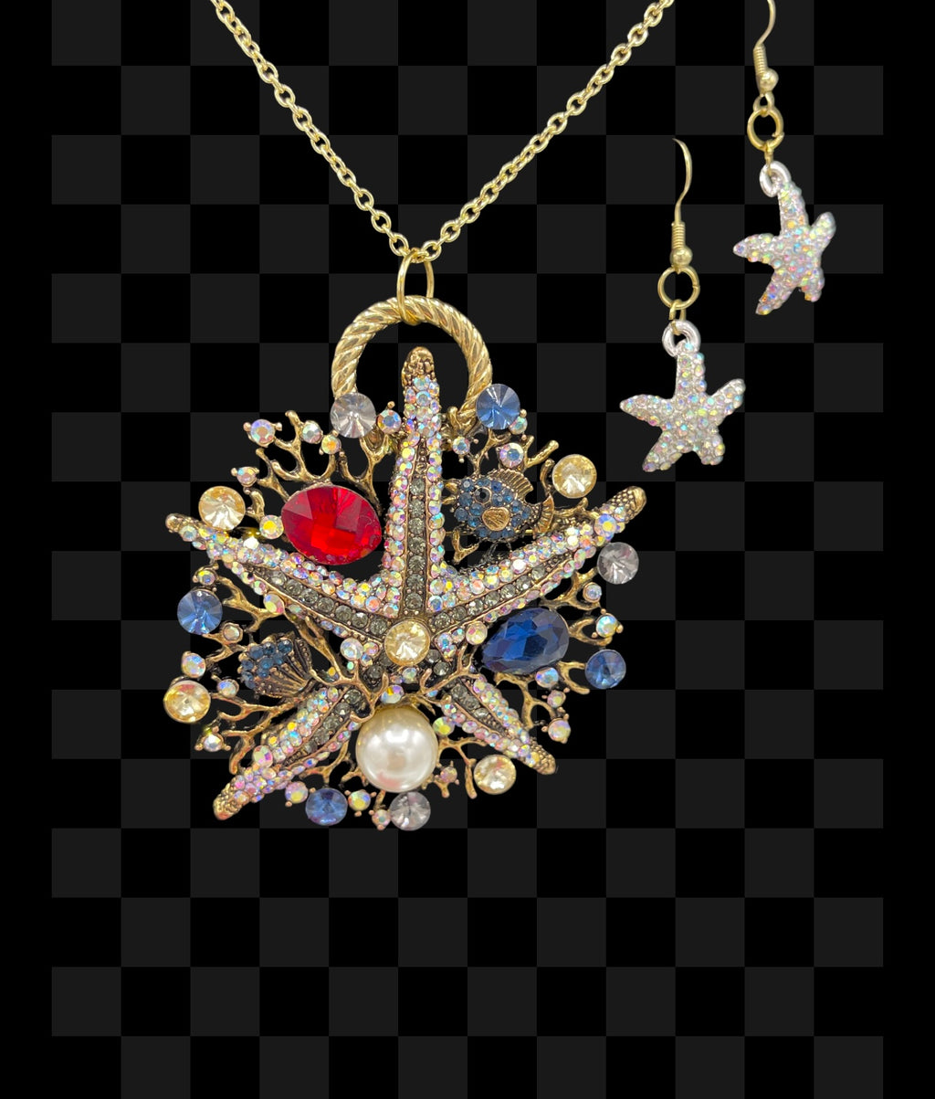 Starfish Pendant & Starfish Earrings (Clearance)