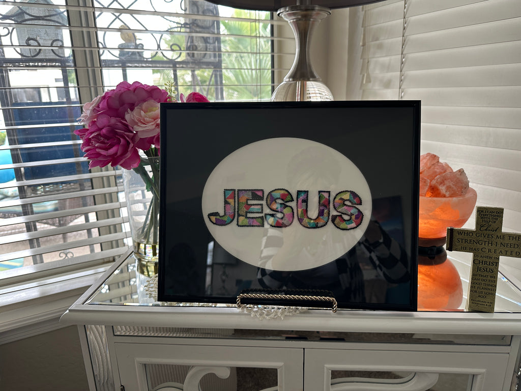 11 X 14 Matted & Framed Mosaic "Jesus" Picture