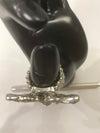 Silver Rhinestone Butterfly Thumb Ring