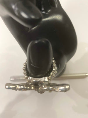 Silver Rhinestone Butterfly Thumb Ring