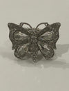 Silver Rhinestone Butterfly Thumb Ring