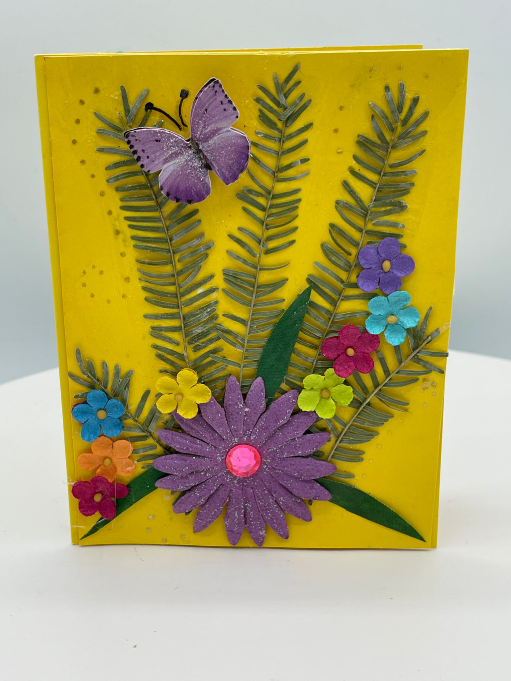 3-D Yellow Floral Mixed Media Card