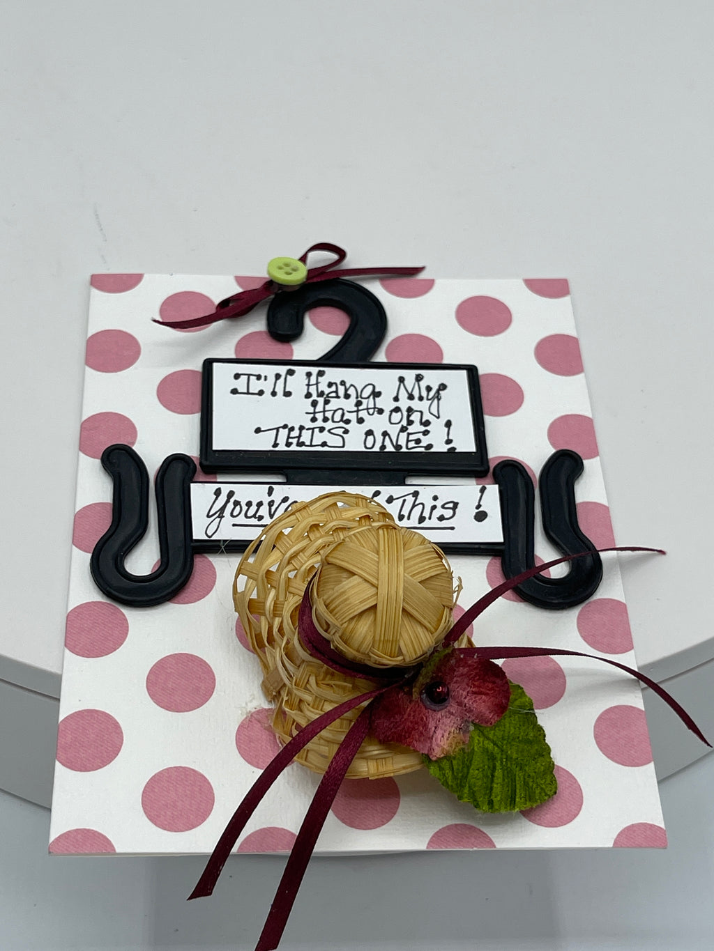 3-D Pink Polka Dot Encouragement Card