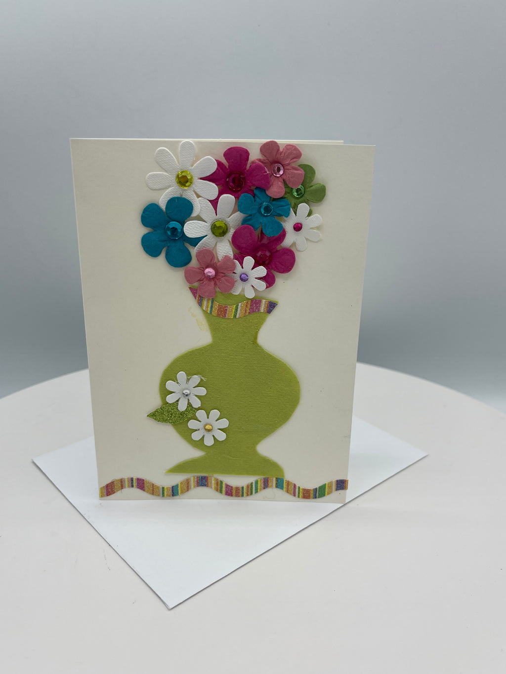 Vase of Multi-Colored Flowers Card
