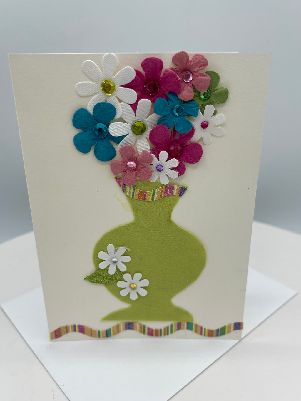 Vase of Multi-Colored Flowers Card