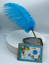 Turquoise Butterfly Card w/ Khaki Envelope.
