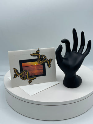 Picture Perfect Ocean Sunset w/ Butterflies Card
