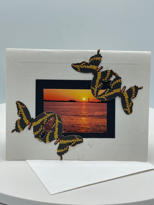 Picture Perfect Ocean Sunset w/ Butterflies Card
