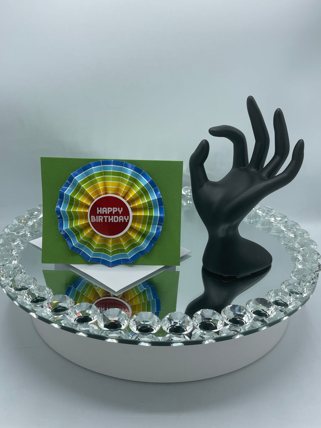 3-D Green & Multi-Colored Happy Birthday Fan Card